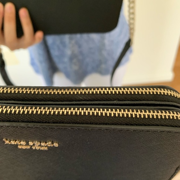 KATE SPADE CAMERON DOUBLE ZIP SMALL CROSSBODY BLK - Picture 7 of 7